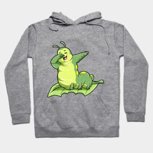 Funny caterpillar on a leaf at dabbing Hoodie